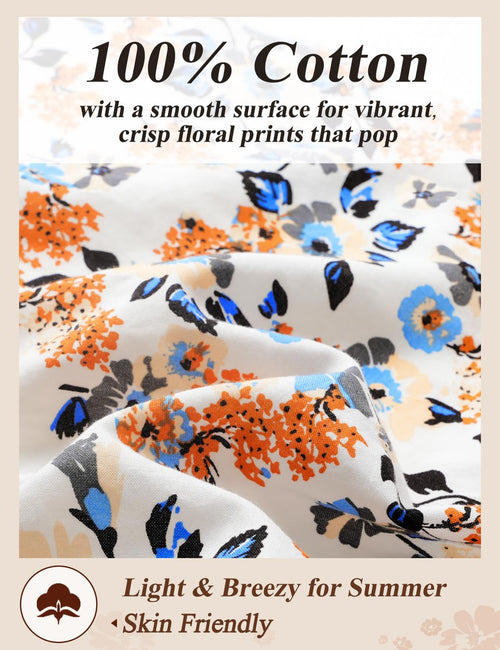 YESNO Women's Summer Casual Jumpsuits Wide Leg Overalls Floral Print Baggy Rompers with Pocket L PZZCR 377