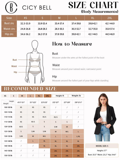 Cicy Bell Womens Casual Blazers Open Front Long Sleeve Work Office Suit Jackets Blazer Khaki